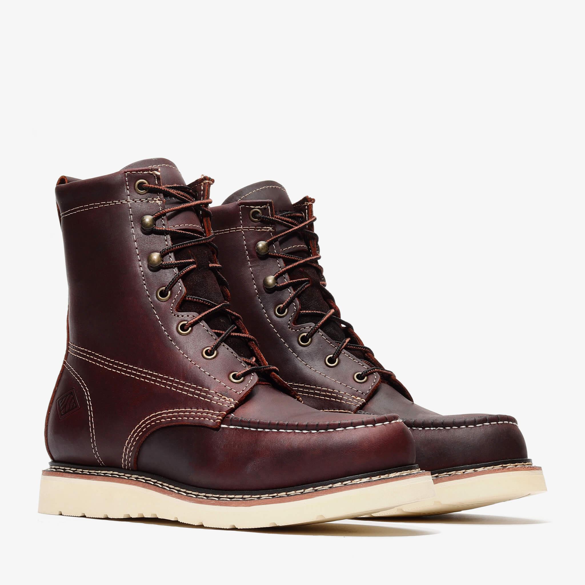 FRONTIER CLASSIC MOC TOE STEEL TOE BURGUNDY Bonanza Boots