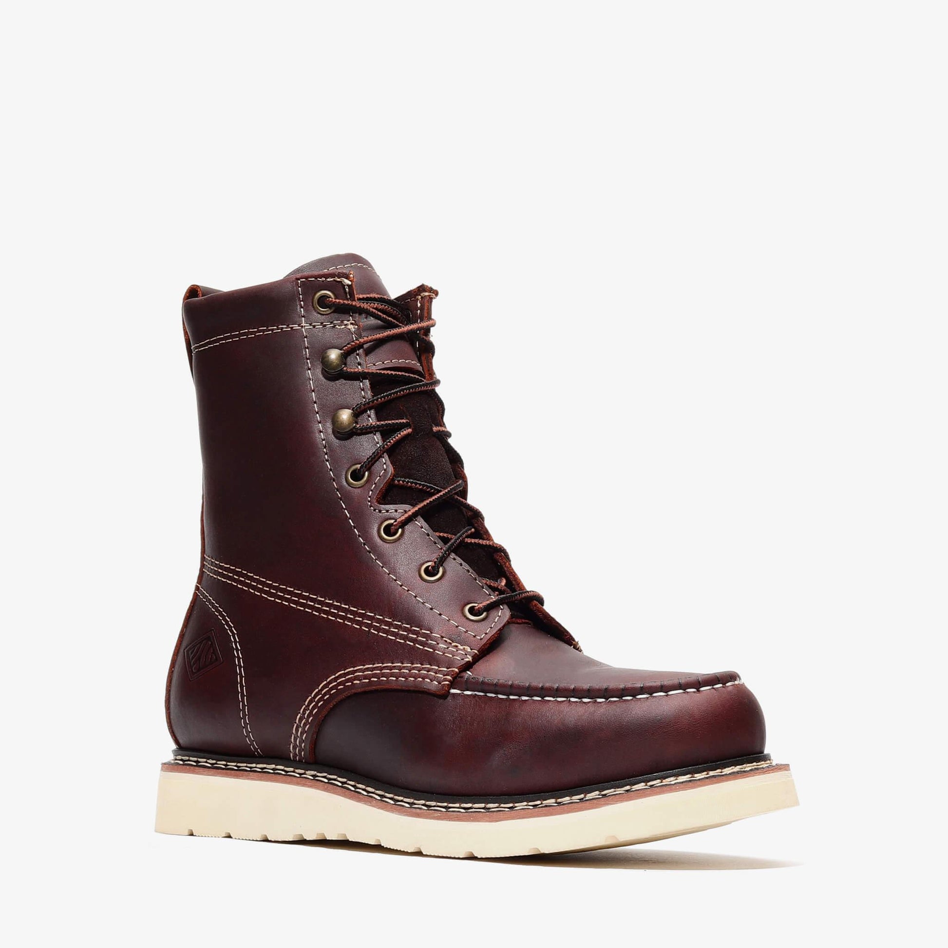 FRONTIER CLASSIC 8" MOC TOE (STEEL TOE) - FRONTIER CLASSIC 8" MOC TOE (STEEL TOE) - 5 / Burgundy - Bonanza Boots