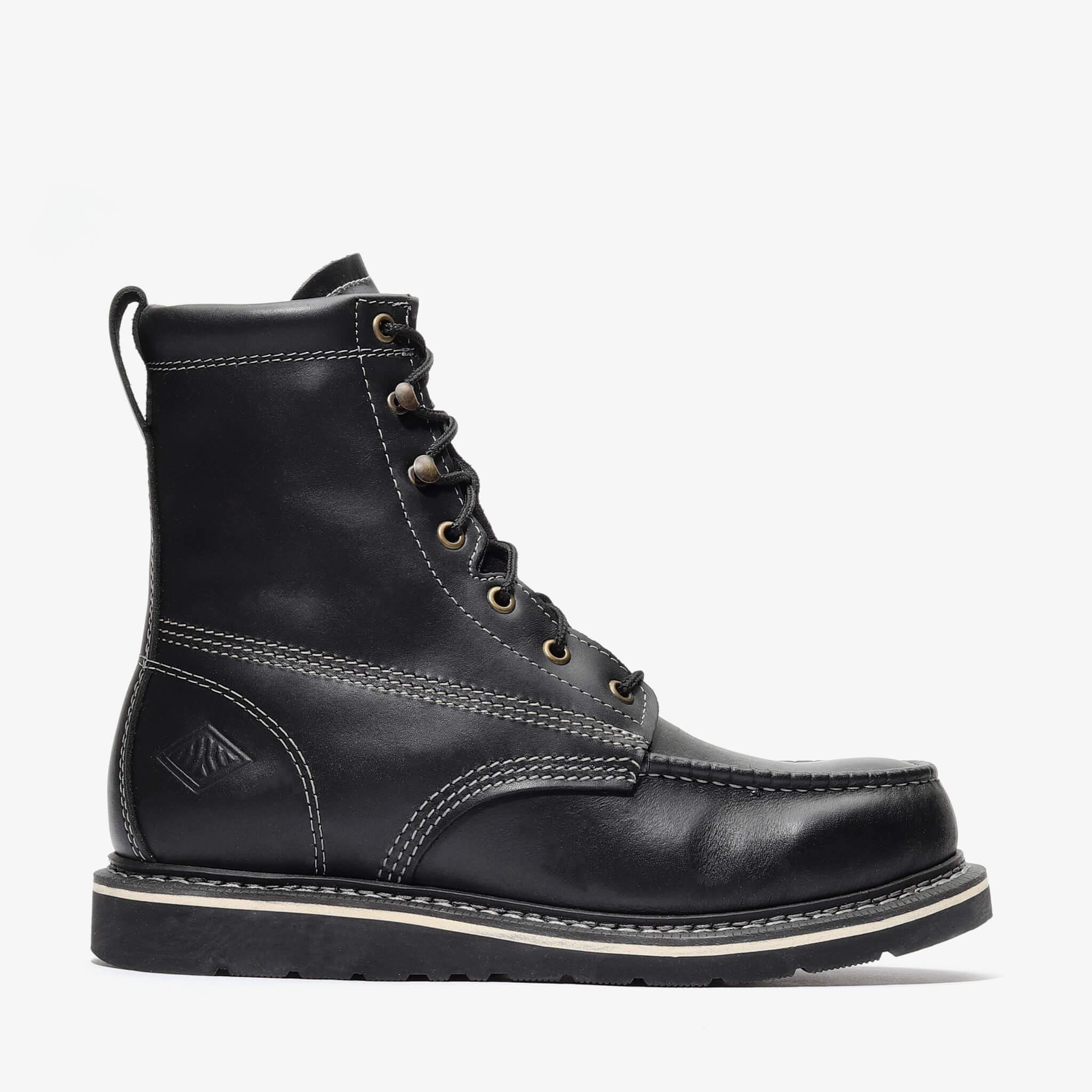 Frontier Moc Toe Work Boot Jet Black Bonanza Boots