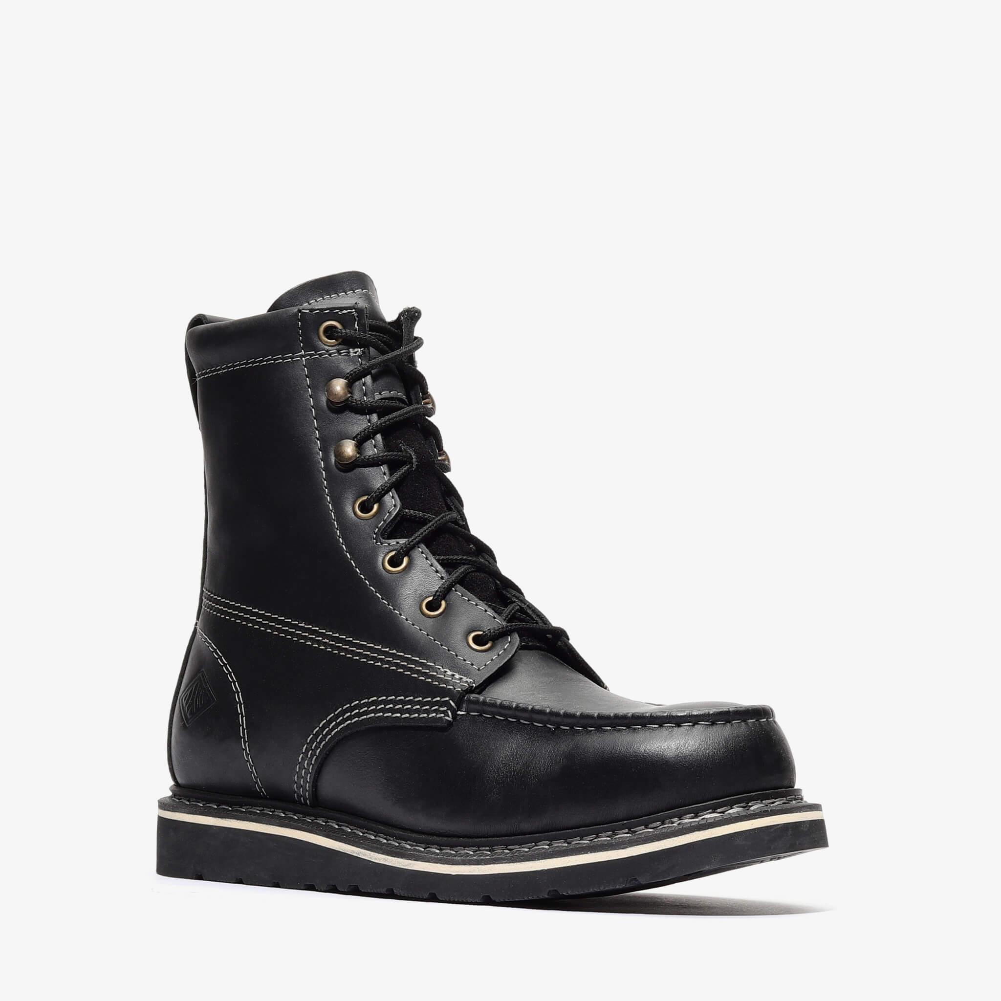 Black moc toe boots online